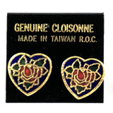 Cloisonne heart earrings