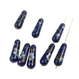 Navy Cloisonne Beads Vintage Chinese 