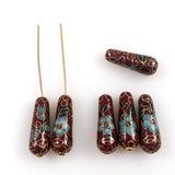 rust Cloisonne Vintage Chinese Drops Pendants