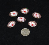 Cloisonne Plum Oval Beads Vintage Chinese