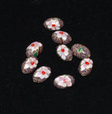 Cloisonne Plum Oval Beads Vintage Chinese