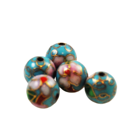 Cloisonne Turquoise Blue Round Beads – Estate Beads & Jewelry