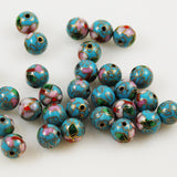 Turquoise blue cloisonne beads