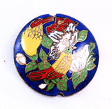 Blue Cloisonne Bird Pendant Vintage Chinese