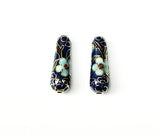 Cloisonne Vintage Chinese Drops Pendants Cobalt 