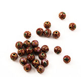 Cloisonne Rust Round Beads Brown