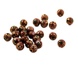 Cloisonne Rust Round Beads Vintage Chinese