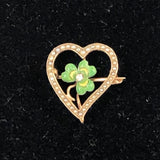 Victorian Shamrock gold watch pin