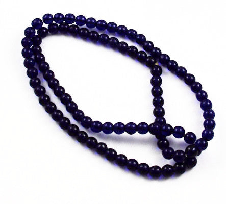 Cobalt Blue Translucent Glass Round Beads