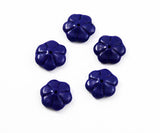 Cobalt Blue Glass Flower Beads - Vintage German