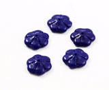 Cobalt Blue Glass Flower Beads - Vintage German