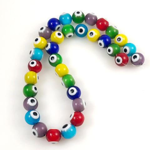 Evil eye glass beads 10mm