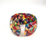 Vintage Confetti Lucite Cuff Bracelet