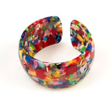 Vintage Confetti Lucite Cuff Bracelet