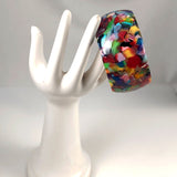 Vintage Confetti Lucite Cuff Bracelet