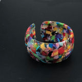 Vintage Confetti Lucite Cuff Bracelet