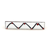 Copper & Enamel Bar Brooch Mid-Century Modern Vintage