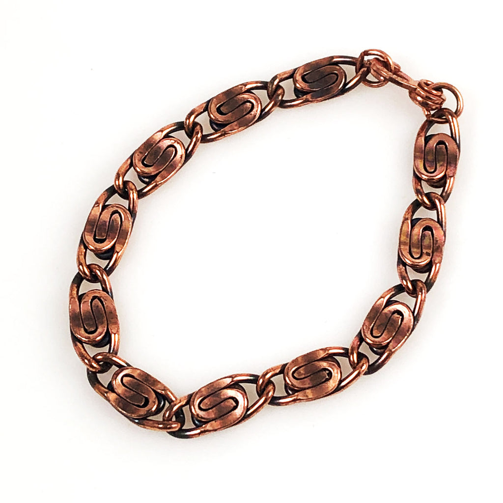 Copper S Link Bracelet Vintage Unisex