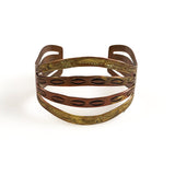 Copper Stamped Cuff Bracelet Vintage