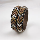 Mixed Metal Chevron Bangle Bracelet