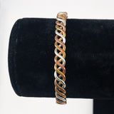 Braided Copper, Silver & Brass Cuff Bracelet Mixed Metals
