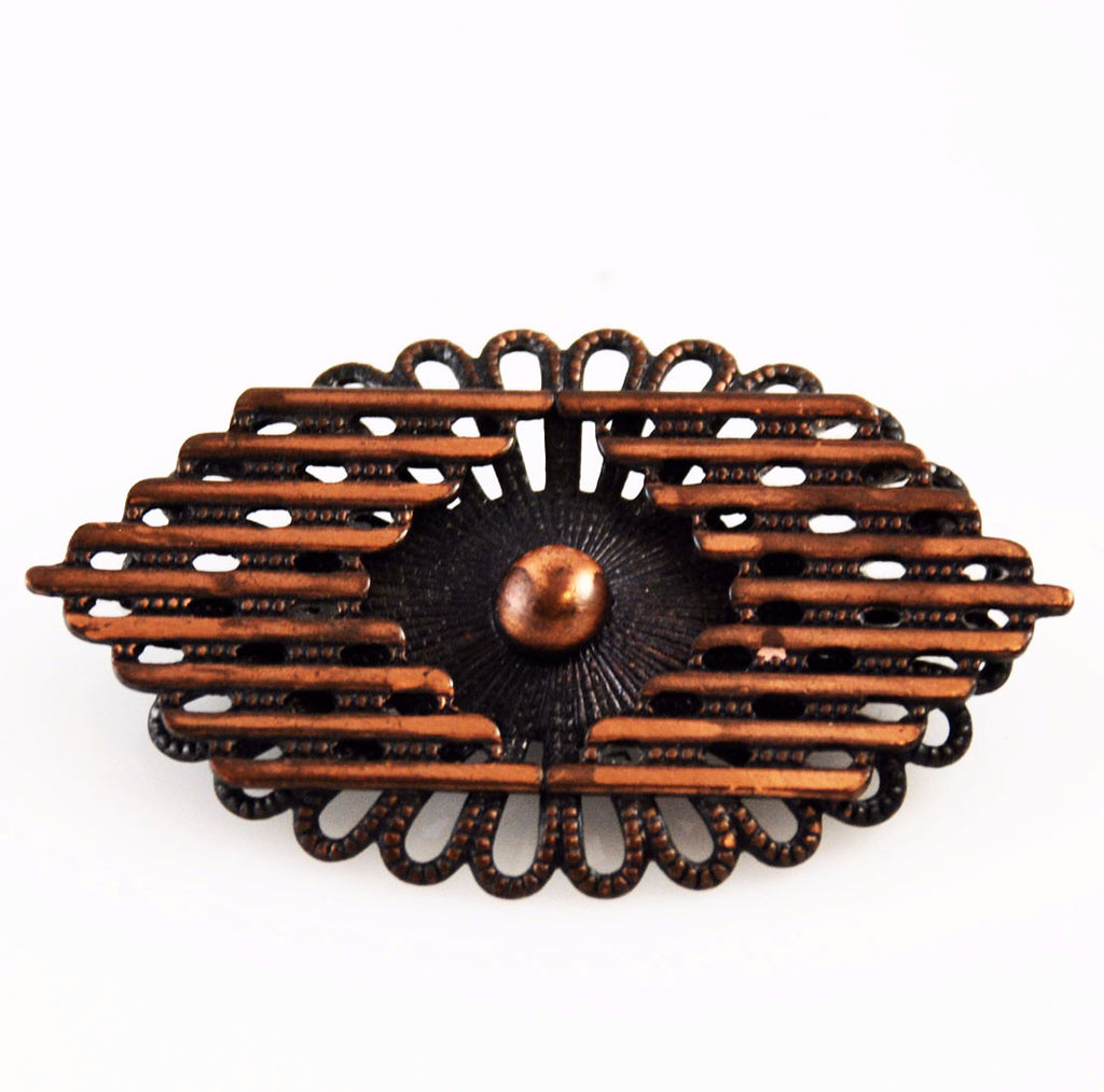 Copper Brooch Vintage Mid-Century Modern