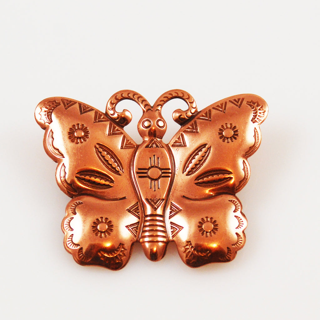 Copper Butterfly Brooch Vintage