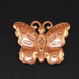 Copper Butterfly Brooch Vintage