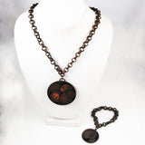 Mid-Century Copper Coin Necklace Germany Bracelet