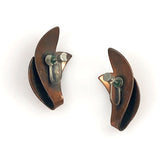 Copper Screw Back Earrings Mid Century