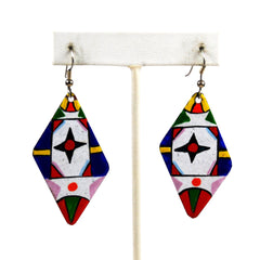 Enamel on Copper Colorful Earrings