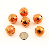 Large Round Copper Rose Beads 20mm