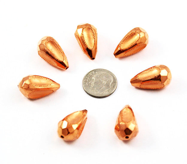 Copper Tear Drop Beads 20 x 12mm