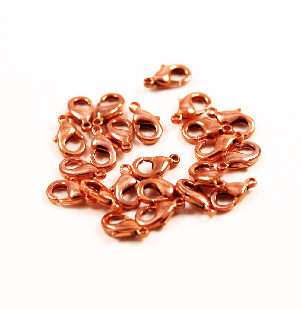 Copper Lobster Clasps 6 9.5mm Estate Beads Jewelry