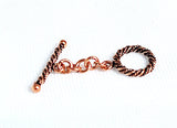 Bali Style Ornate Antiqued Copper Toggle