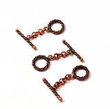 Bali Style Ornate Antiqued Copper Toggle