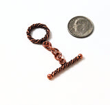 Bali Style Ornate Antiqued Copper Toggle