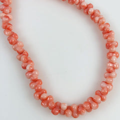 Salmon Pink Coral Bone Beads- Genuine natural undyed vintage strand