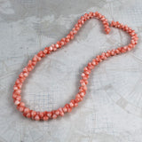 Salmon Pink Coral Bone Beads Bar Bells