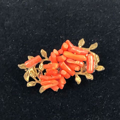 Italian Coral Brooch Antique - Georgian