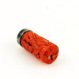 Salmon Coral Carved Charm Sterling Victorian