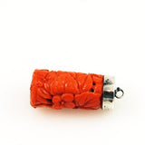 Victorian Carved Coral Floral Charm 