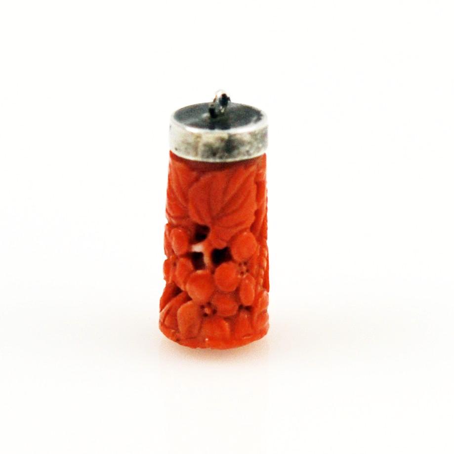 Victorian Coral Carved Charm 