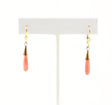Pink Coral Drop Earrings 14Kt Gold Filled