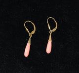 Pink Coral Drop Earrings 14Kt Gold Filled