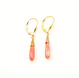 Pink Coral Drop Earrings 14Kt Gold Filled