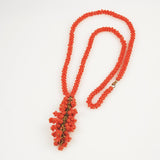 Vintage Salmon Coral Tassel Necklace