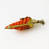 Coral Grape Brooch Italian Vintage