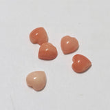 Pink Carved Coral Hearts NOS (6)