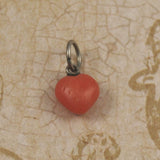 Coral Heart Charm Antique Victorian